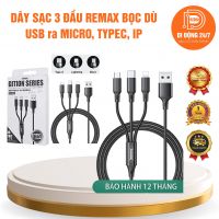 Dây sạc đa năng Remax 3 đầu - USB ra IP, Micro, TypeC