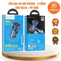 Tẩu sạc xe hơi PD30W - 2 Cổng USBQC3.0 - TYPEC PD30W