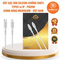 Dây sạc XD8 Silicon Mềm (Chống cháy) PD20W TypeC ra IP - Chính Hãng Microcom Việt Nam
