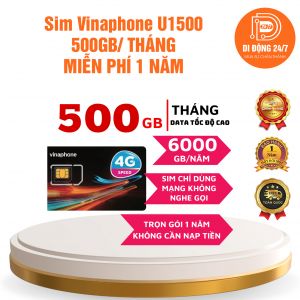 Sim Vinaphone U1500 - 500GB/tháng (Miễn phí 1 năm)